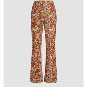 NWT Floral retro flared trousers